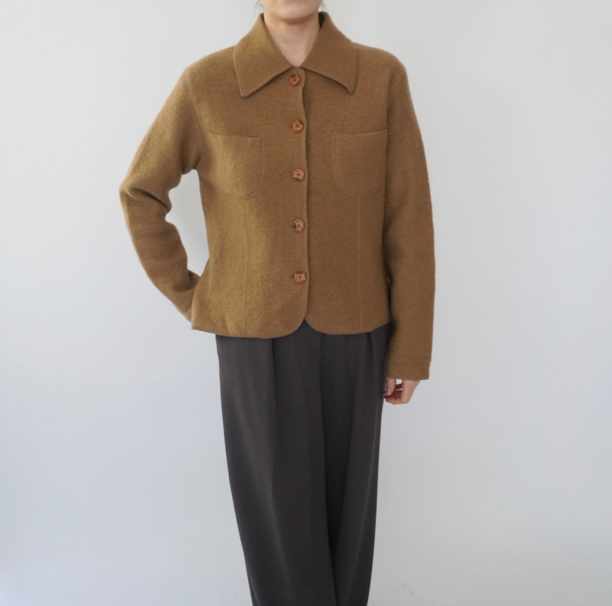 90s Wool Knit Shirt, Jacket