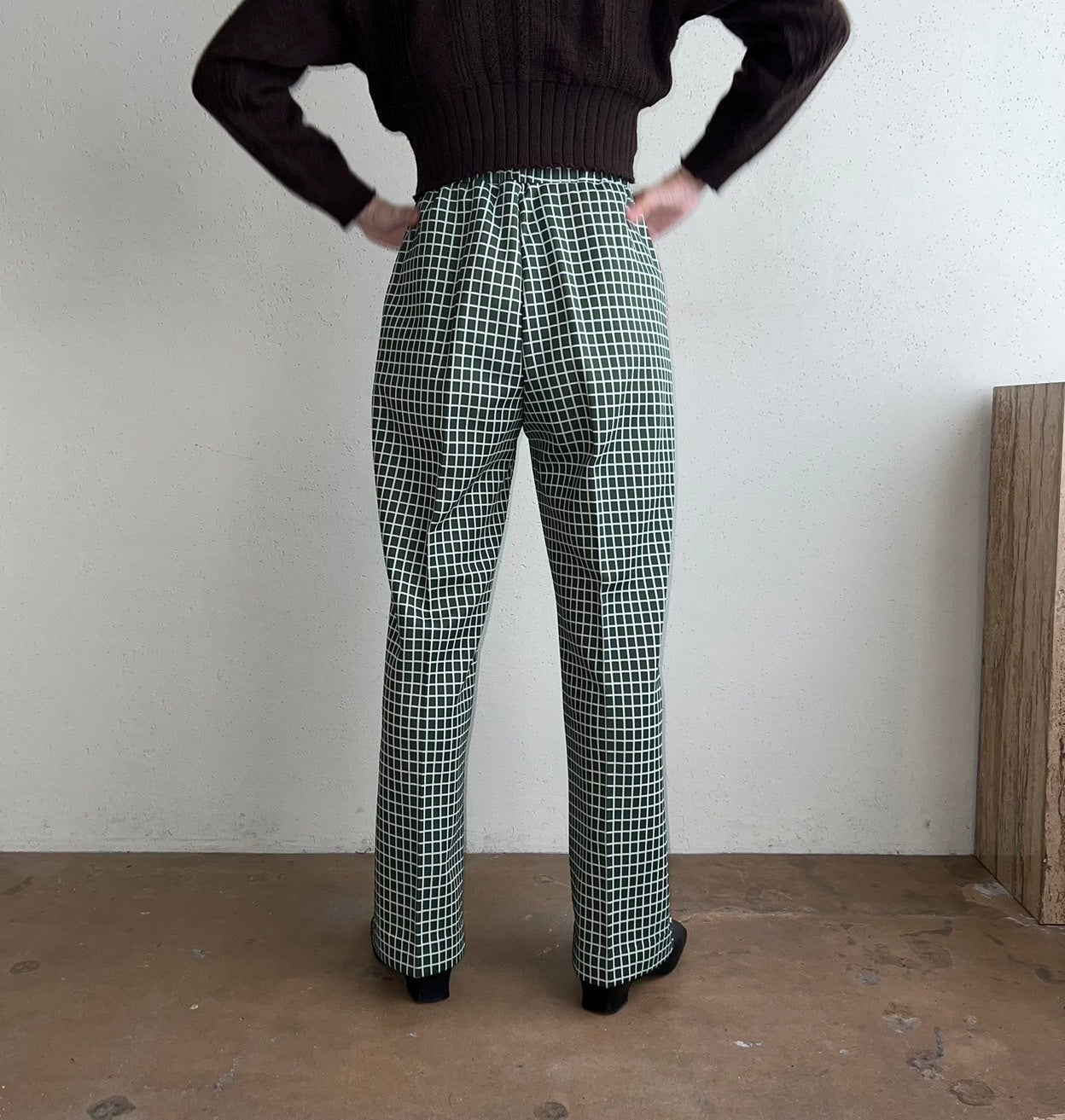 70s Green  Pattern pants