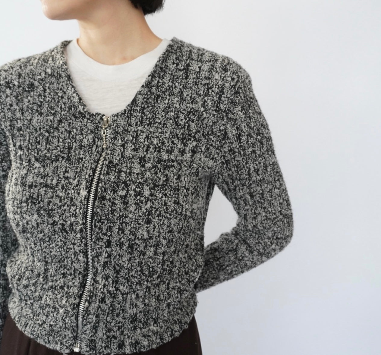 90s Zipped Knit Top