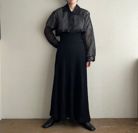 70s80s Ribbed Skirt