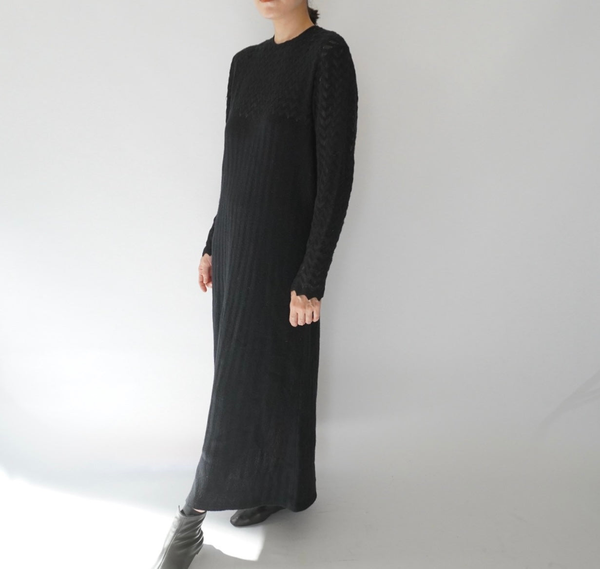 80s Black Knit Dress