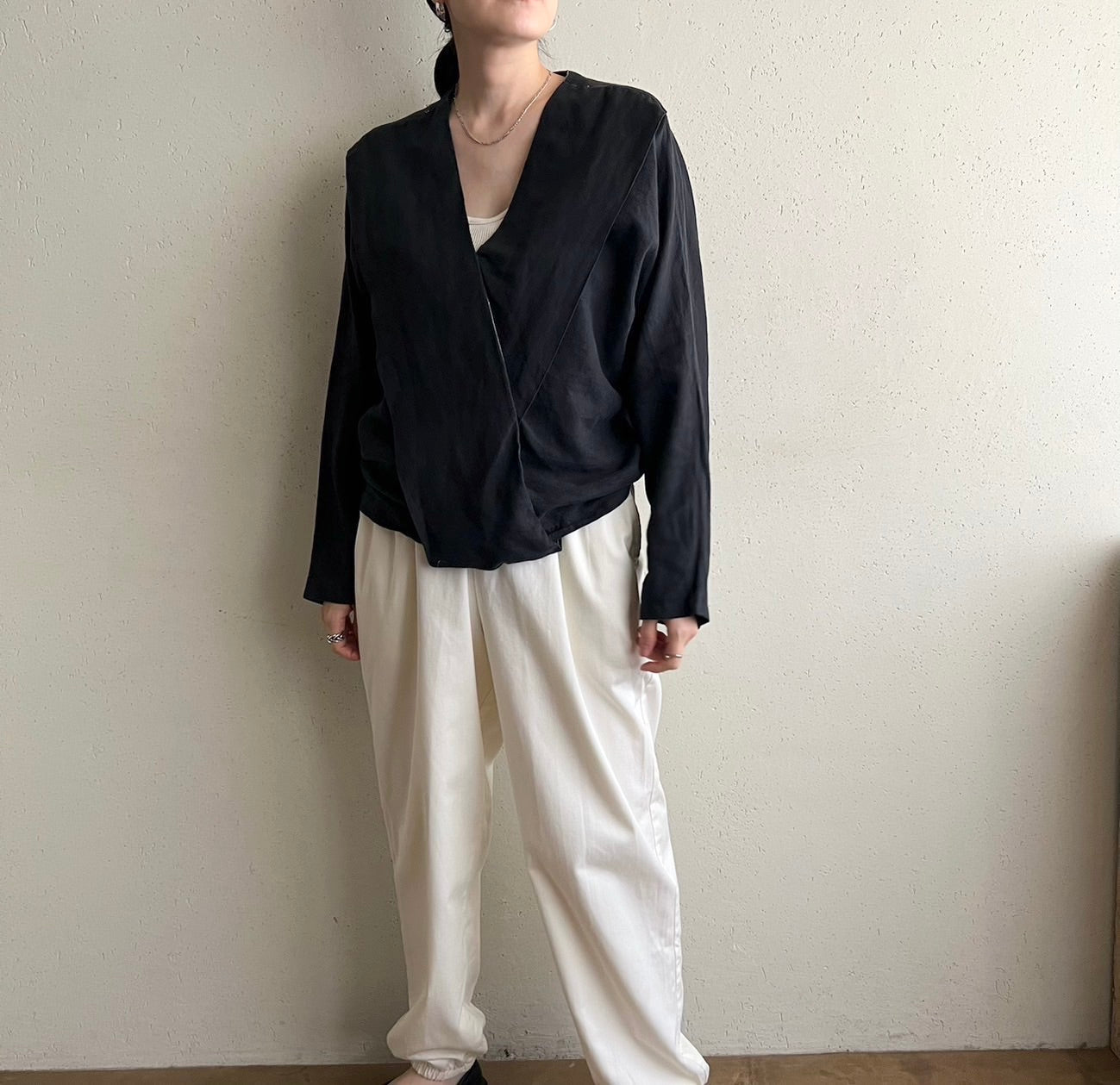 90s Black Design Blouse