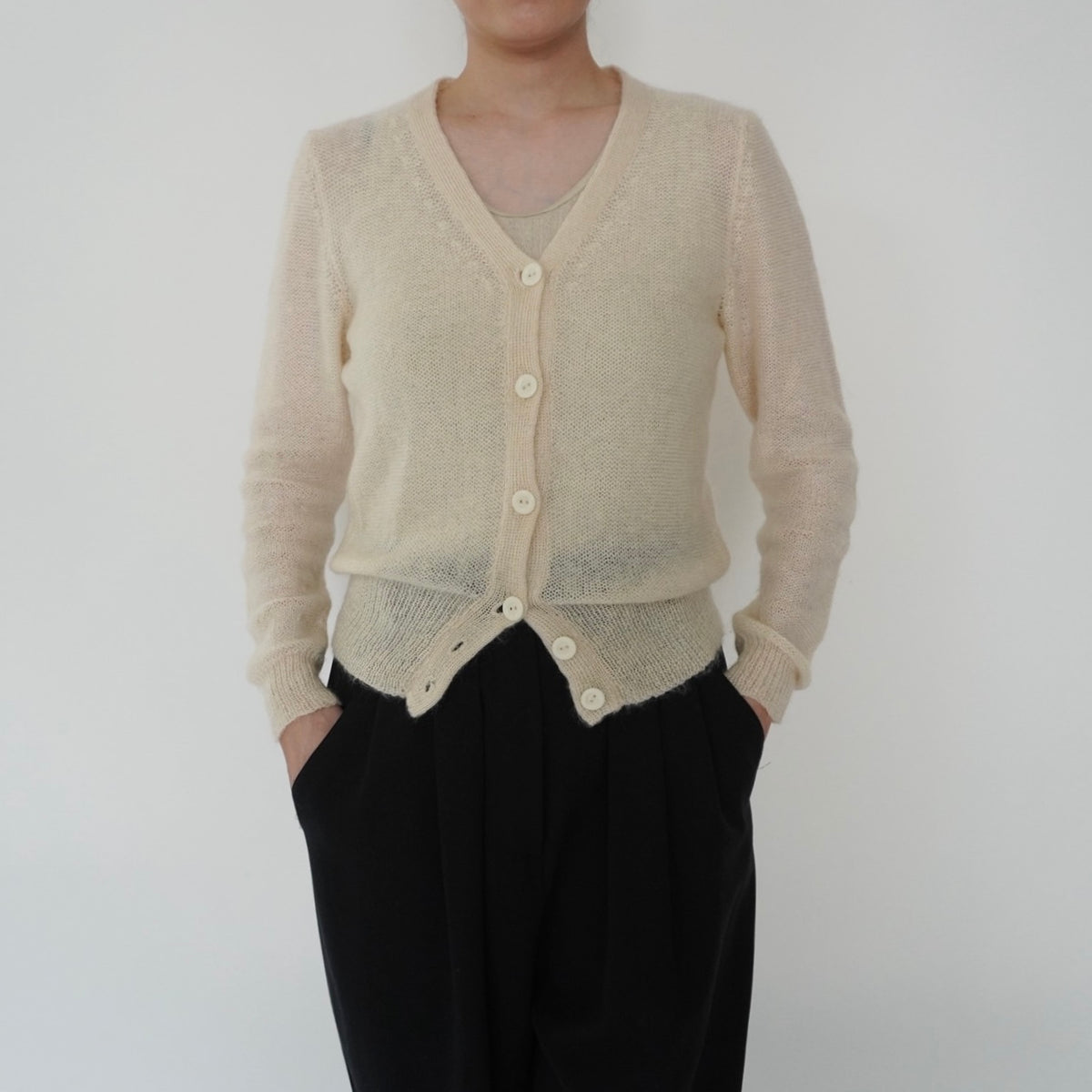 90s Ivory Knit Cardigan