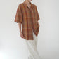 90s Linen Plaid  Shirt