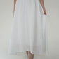 90s White Linen Skirt