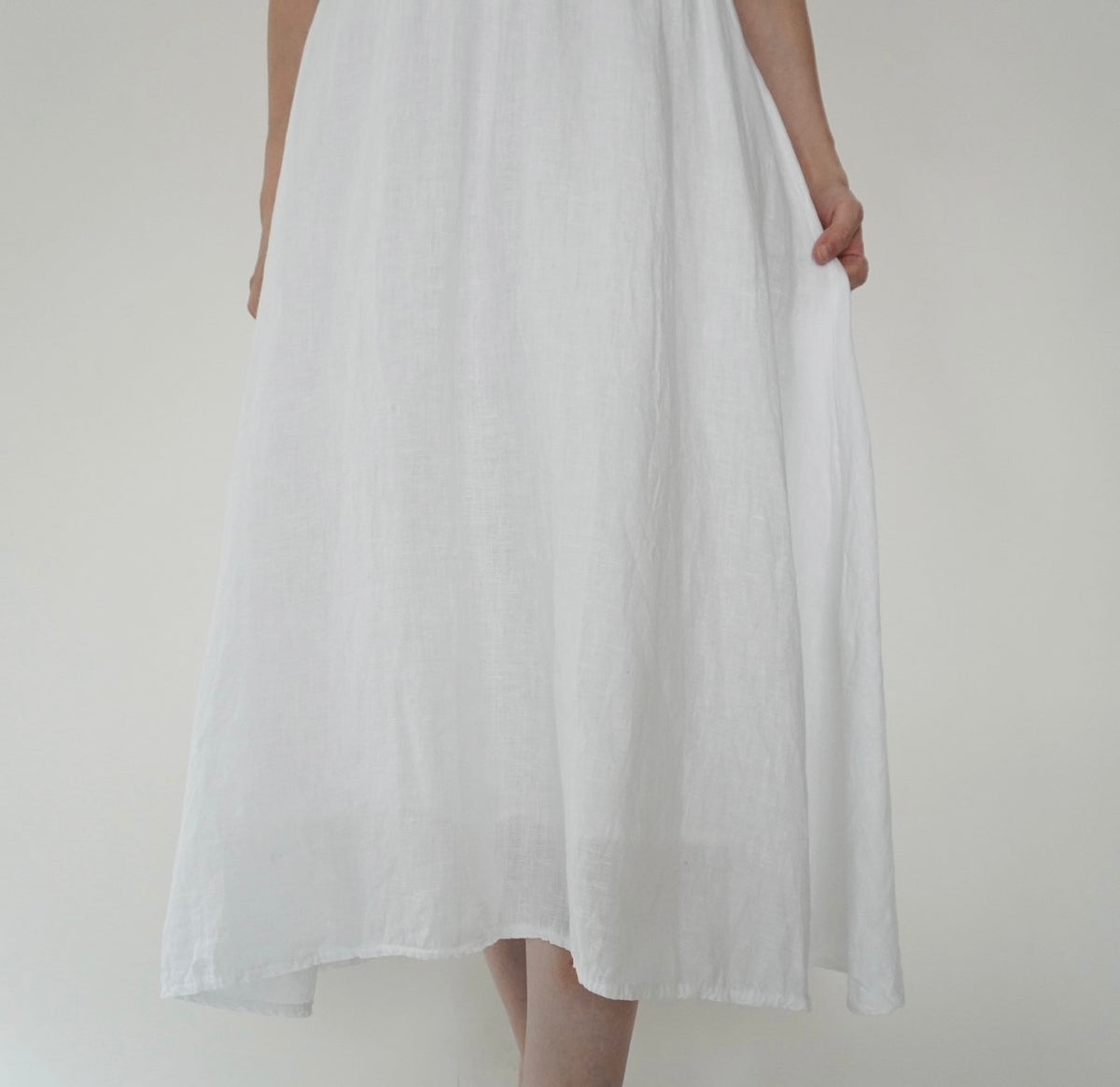 90s White Linen Skirt