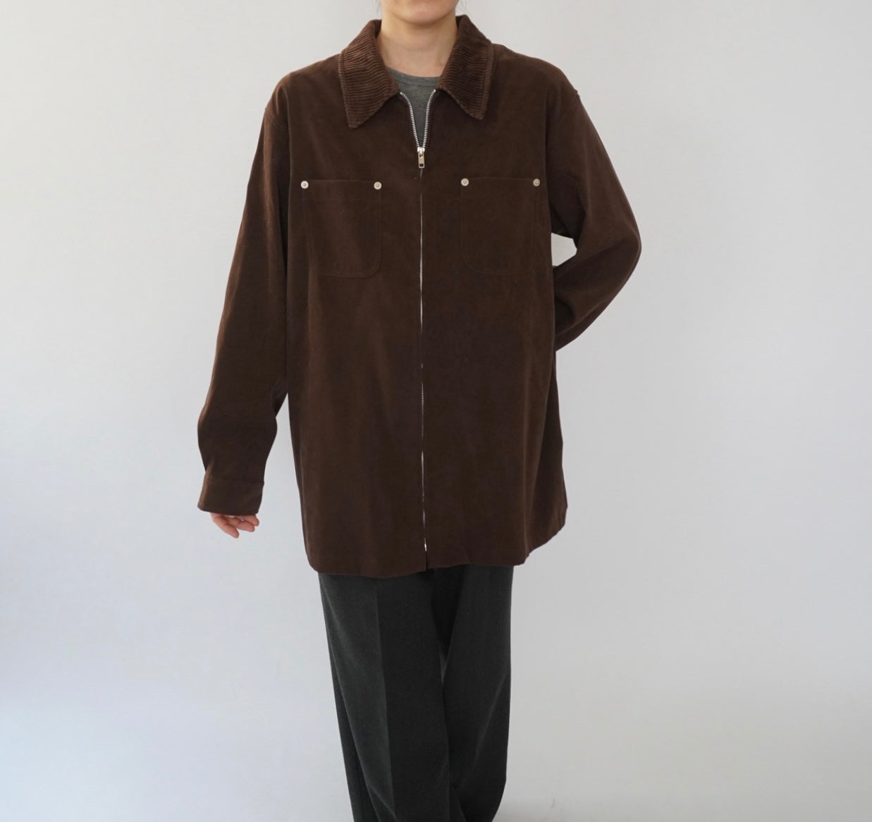 90s Zip Shirt Jacket