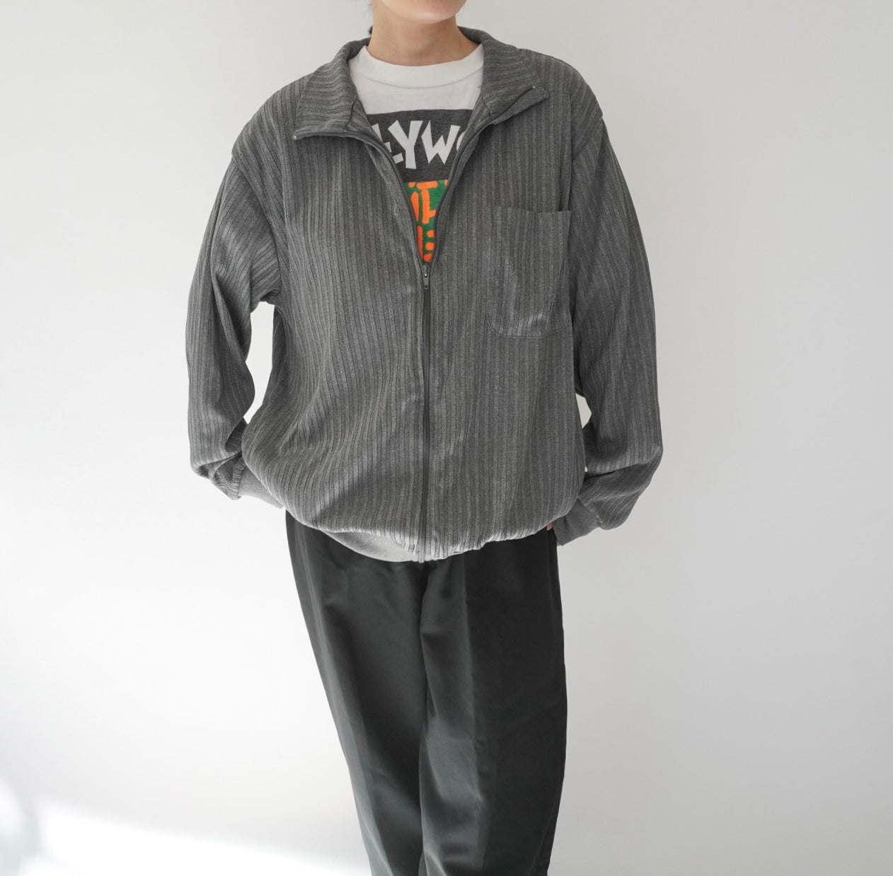 90s Ribbed Zip Top