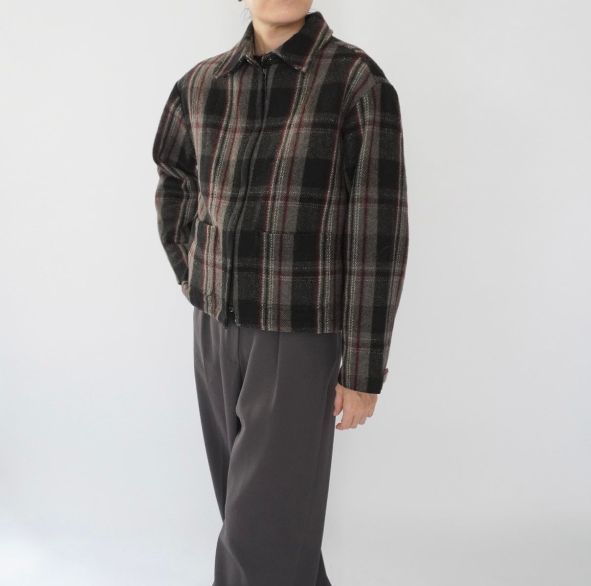 90s Wool Plaid Jacket