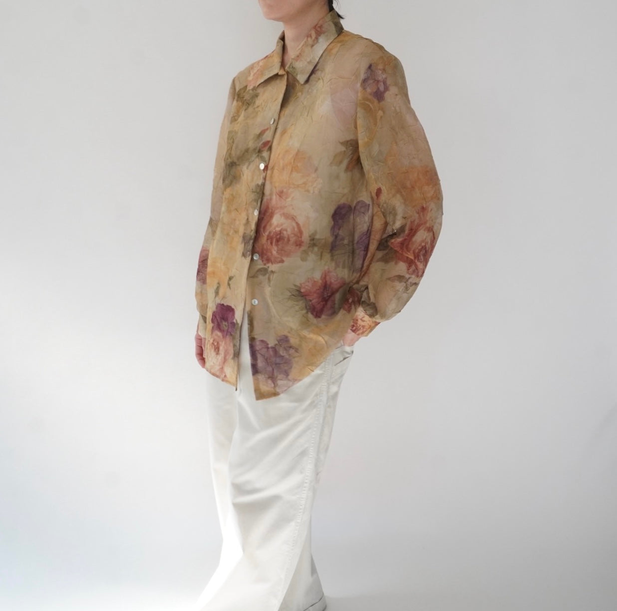 90s Printed Sheer Shirt Made in USA