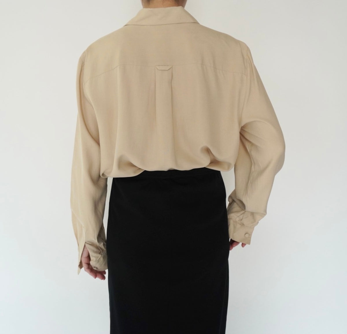 90s Beige Silk Shirt