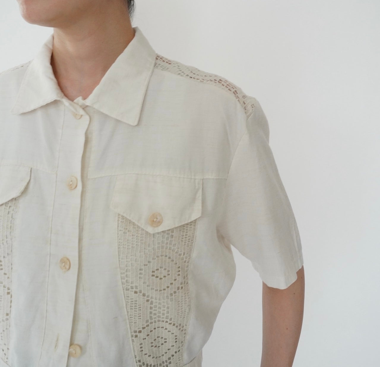 80s EURO Crochet Design Shirt