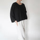 90s Black Linen Boxy Blouse