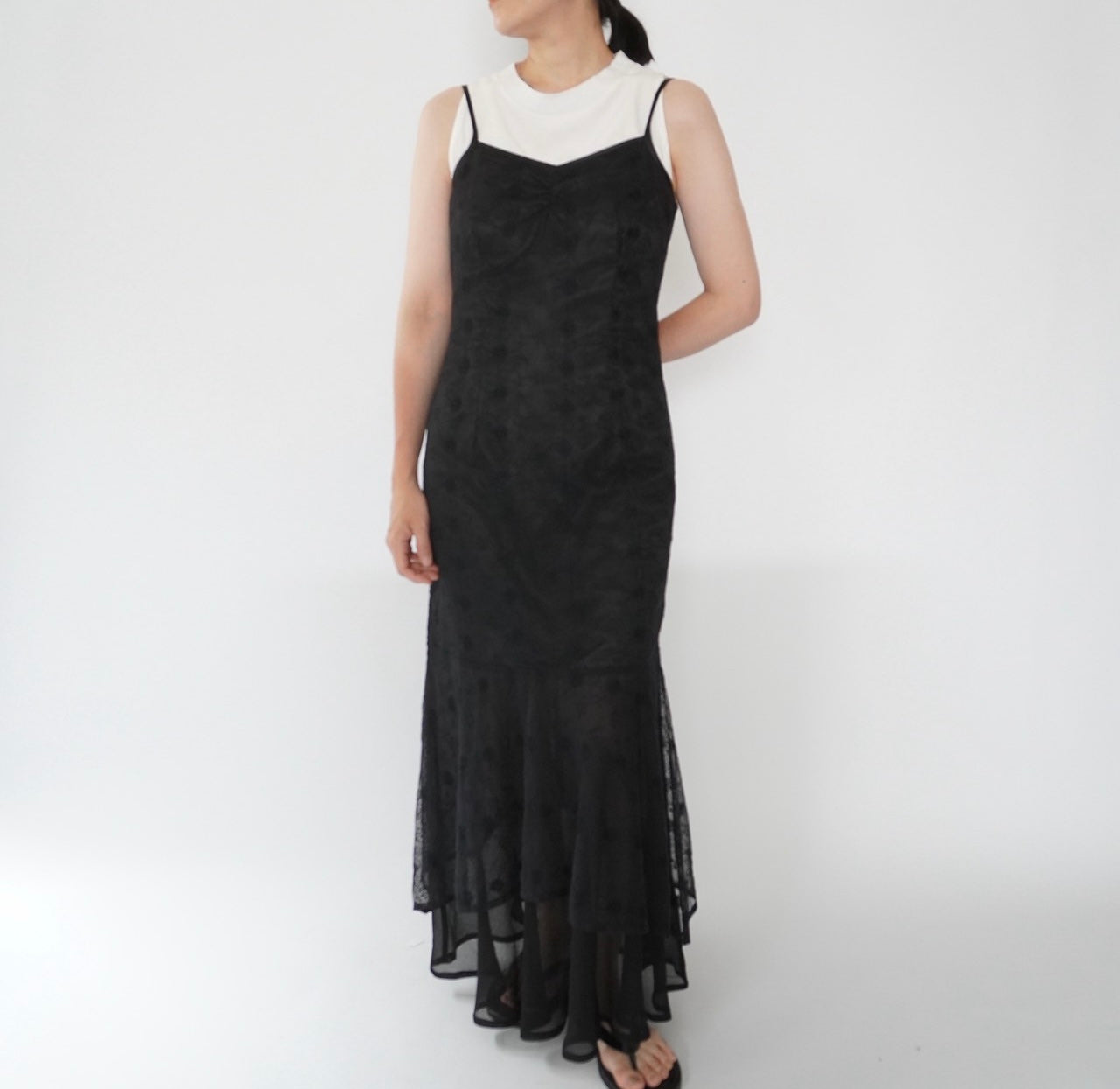 90s EURO Lace Design  Maxi Dress
