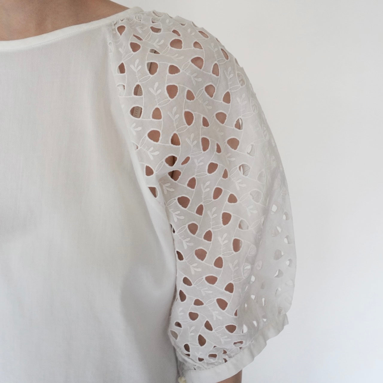 80s Cut Lace Design Blouse