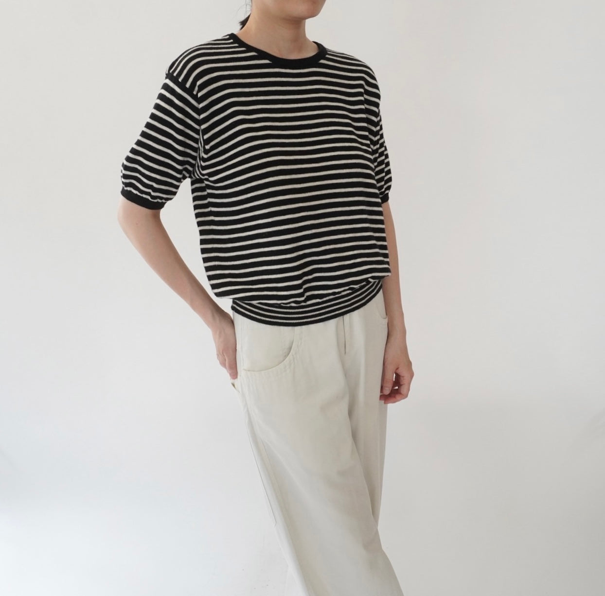 90s Black x White Striped Top