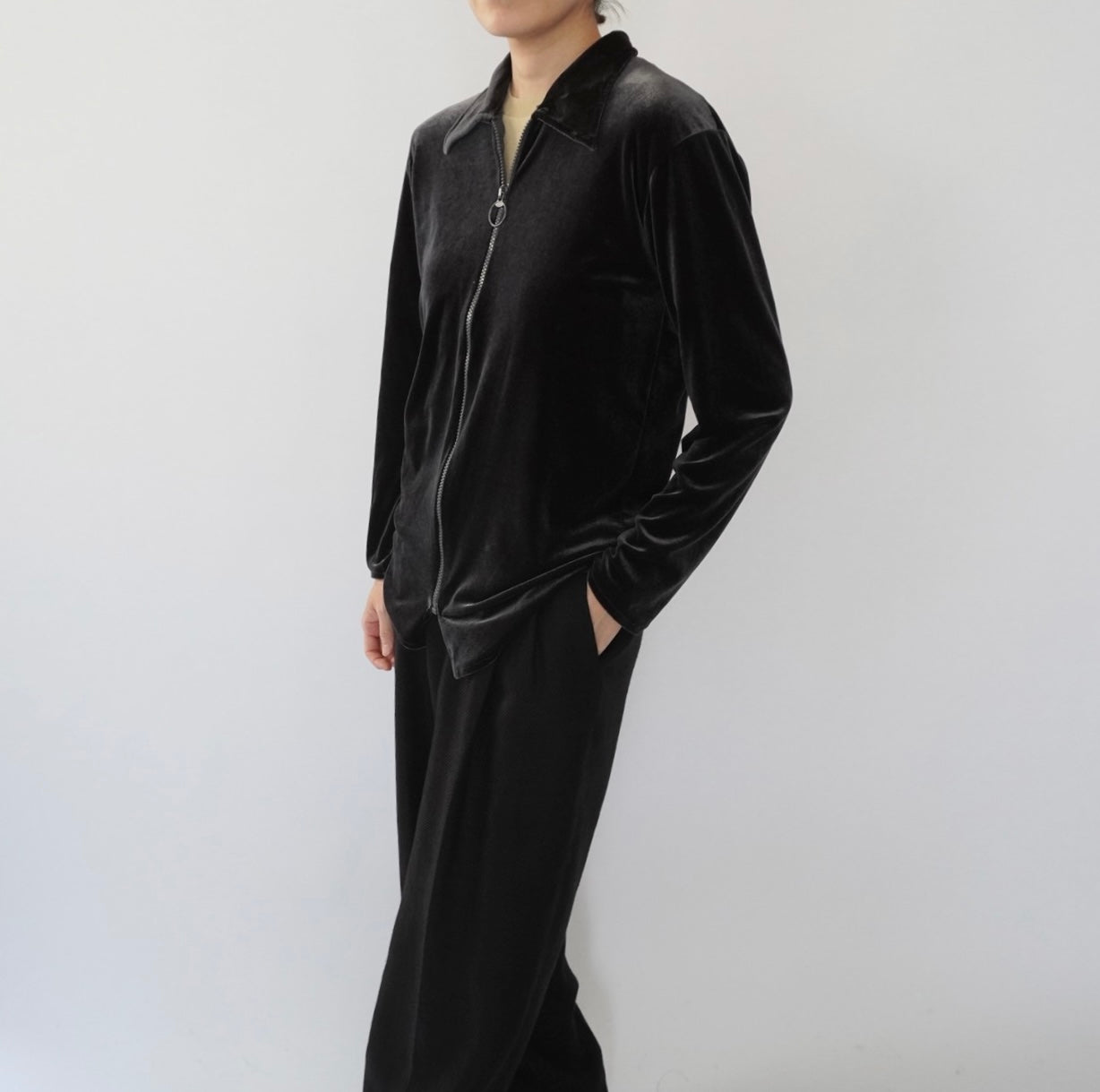 70s Zipped Velour Top