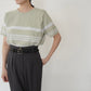90s Green Striped Top