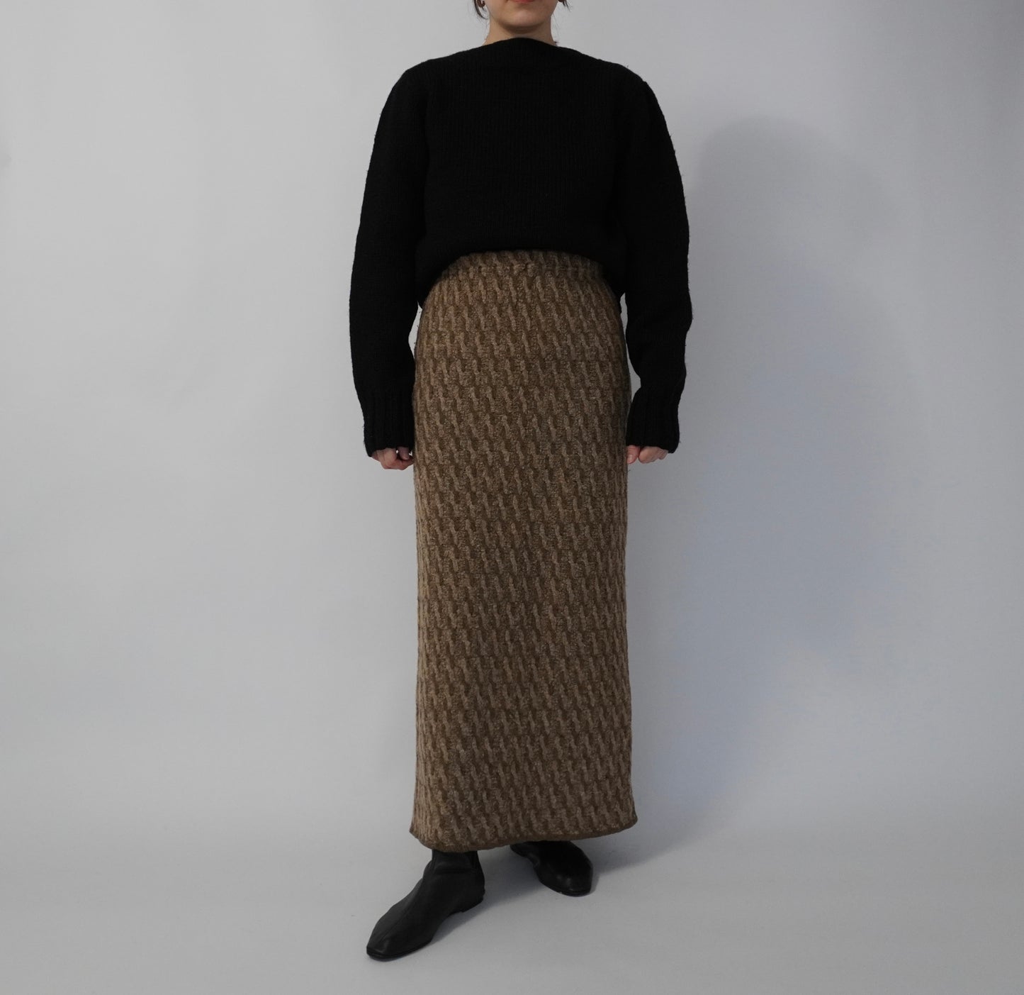 80s Pattern Knit Skirt