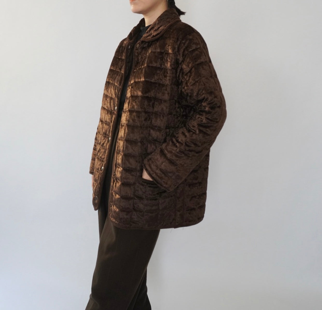 90s Velour Quilted Jacket Made in Italy