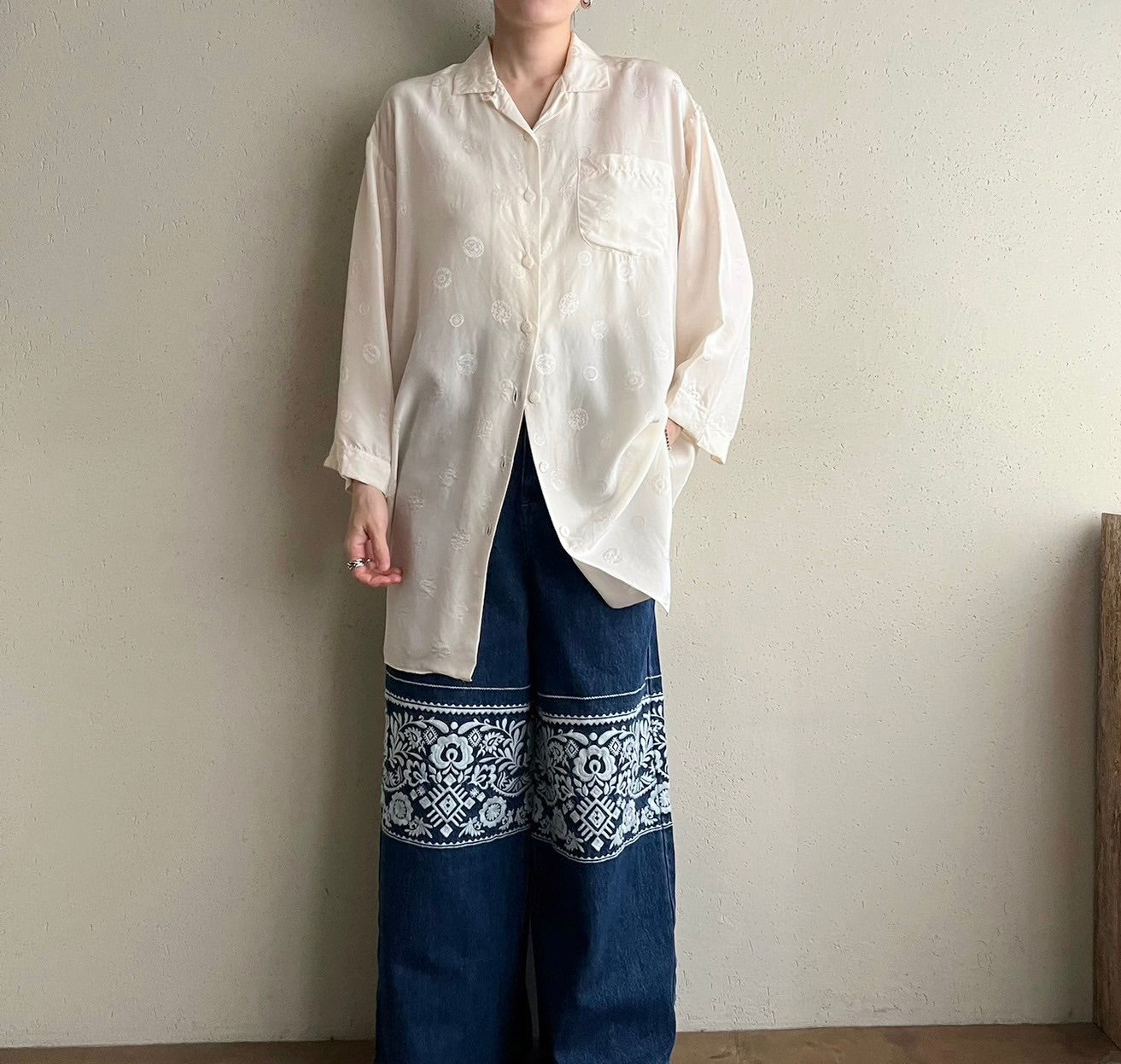 90s Silk Long Shirt