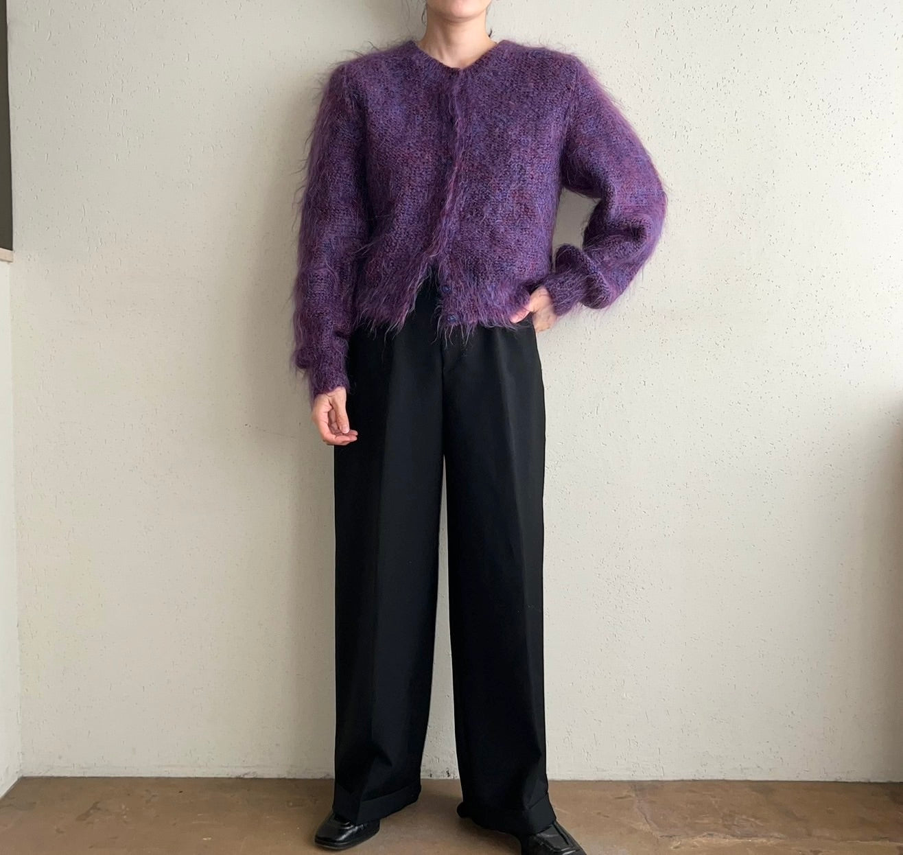 80s Purple Knit Cardigan