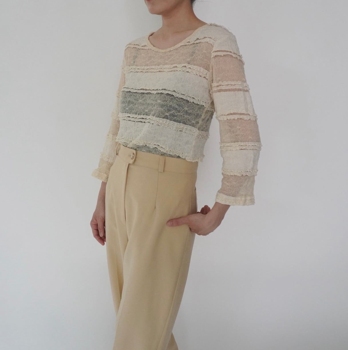 90s Sheer Lace Design Top