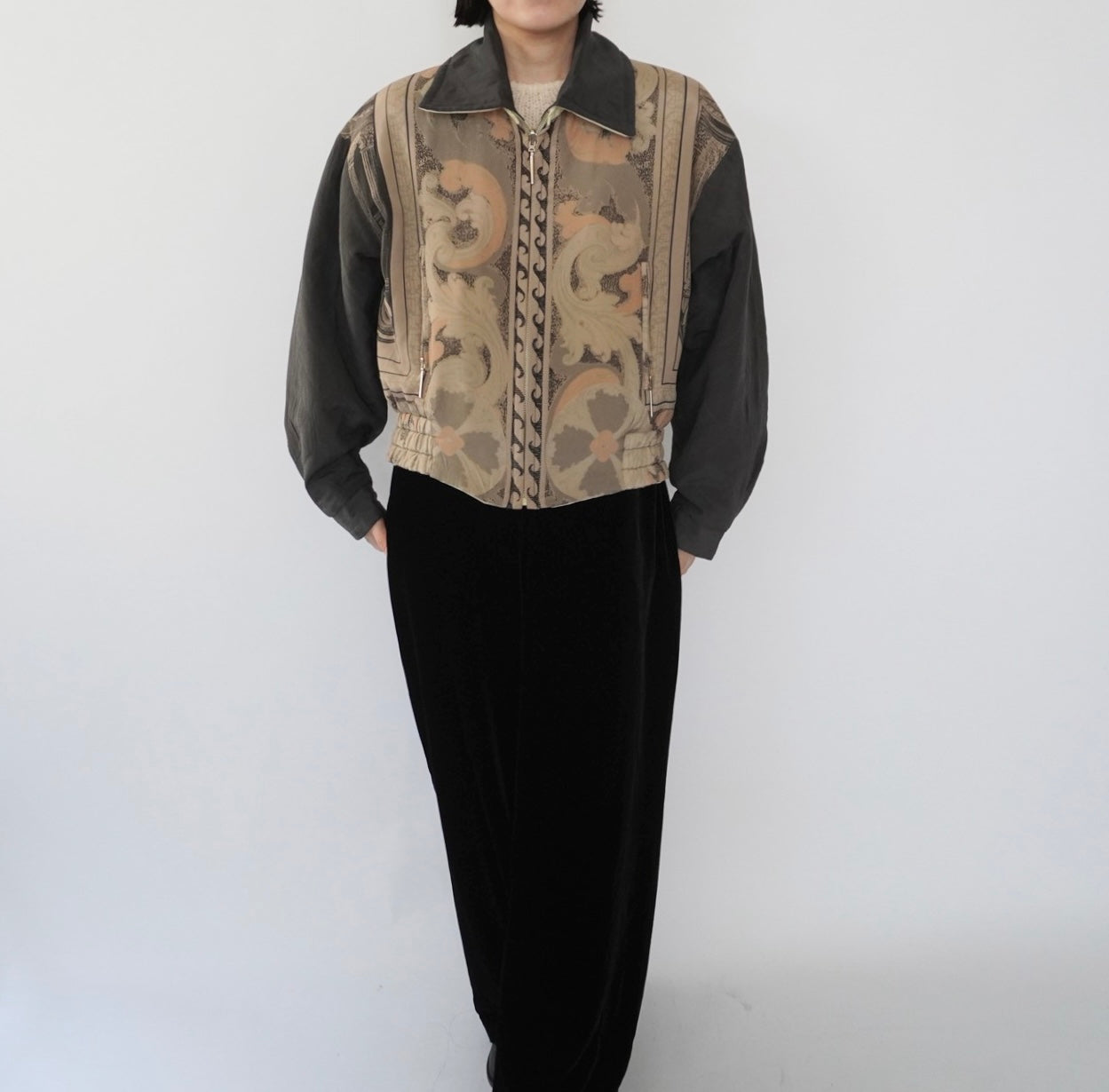 90s"Laurel" Silk Reversible Jacket Made in Germany