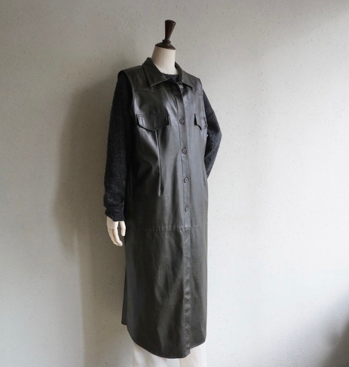 90s Faux Leather Dress Made in Italy
