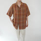 90s Linen Plaid  Shirt
