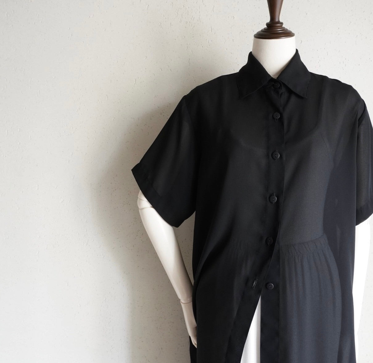 90s Black Sheer Shirt