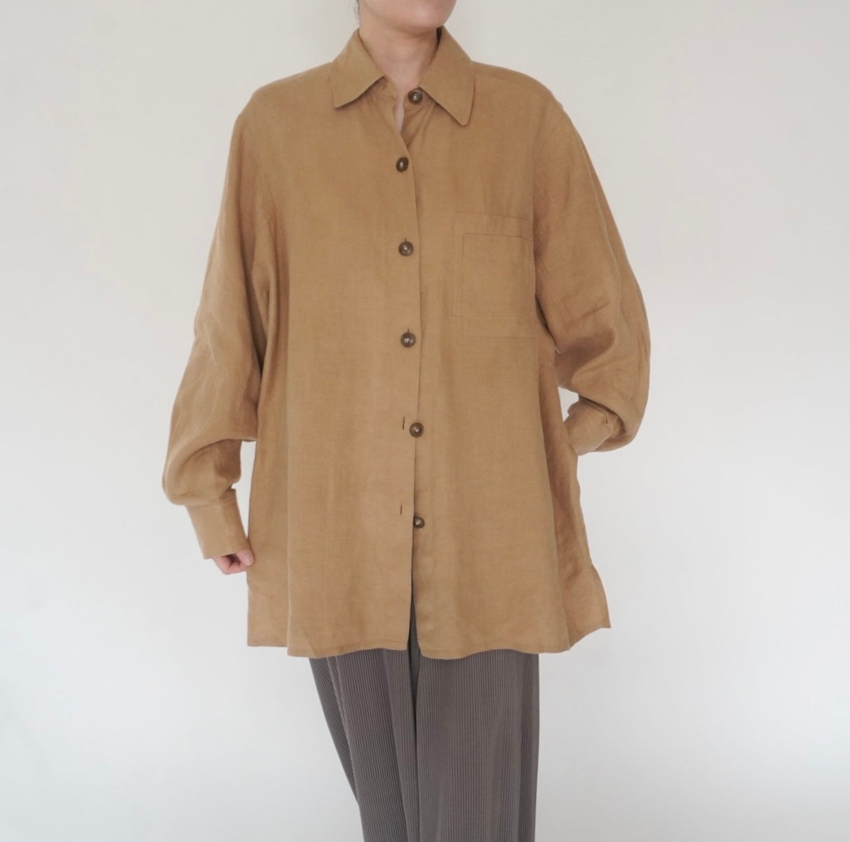 90s Oversized Linen Shirt