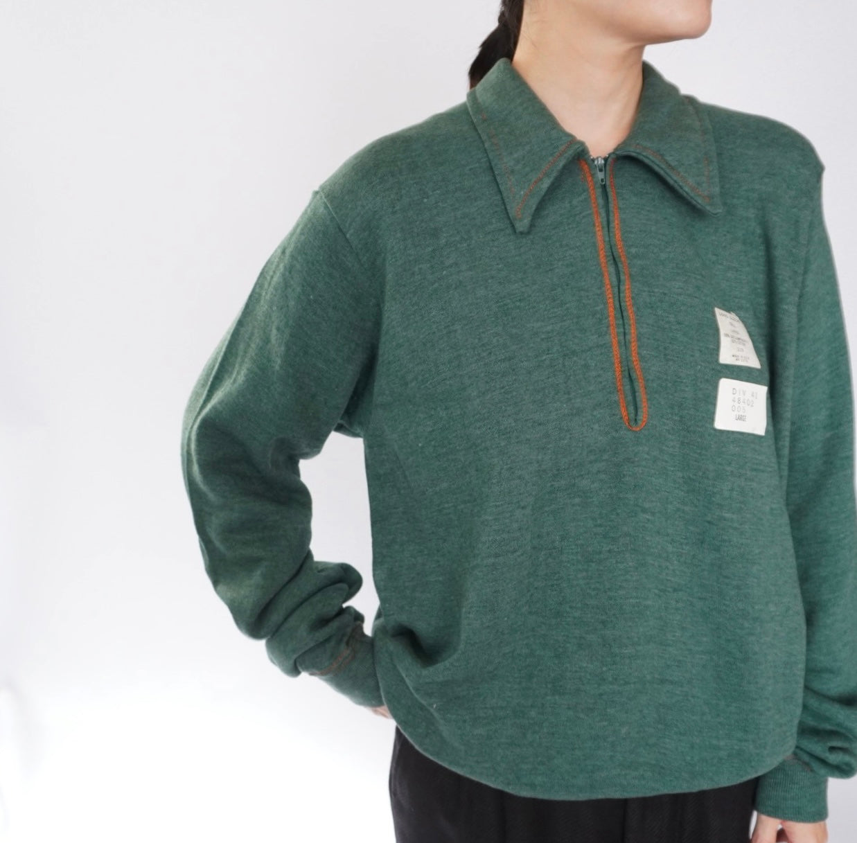 70s "Sears"  Half-Zip Sweater Made in USA Dead Stock