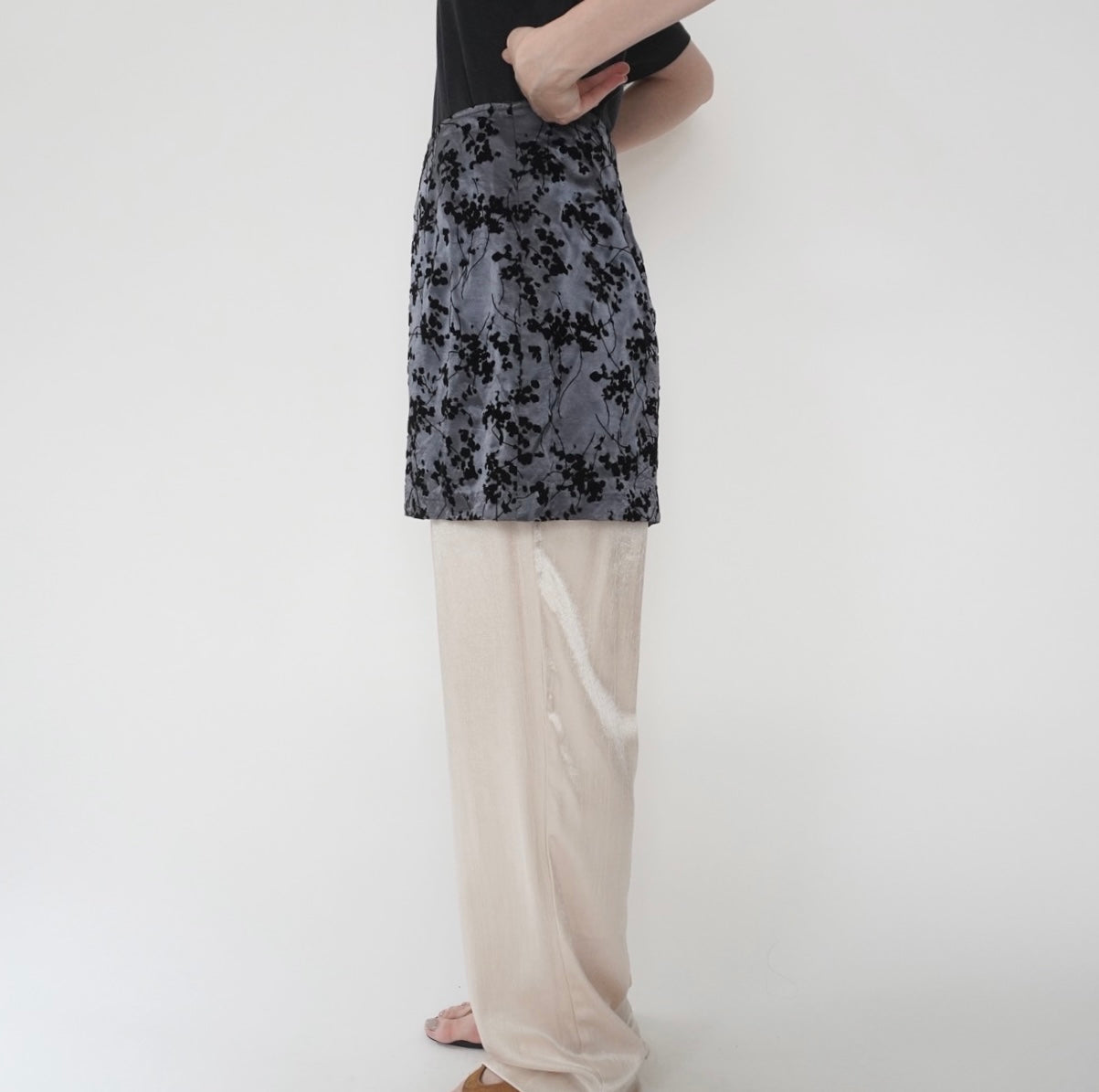 90s Flocky Pattern Skirt  Made in USA
