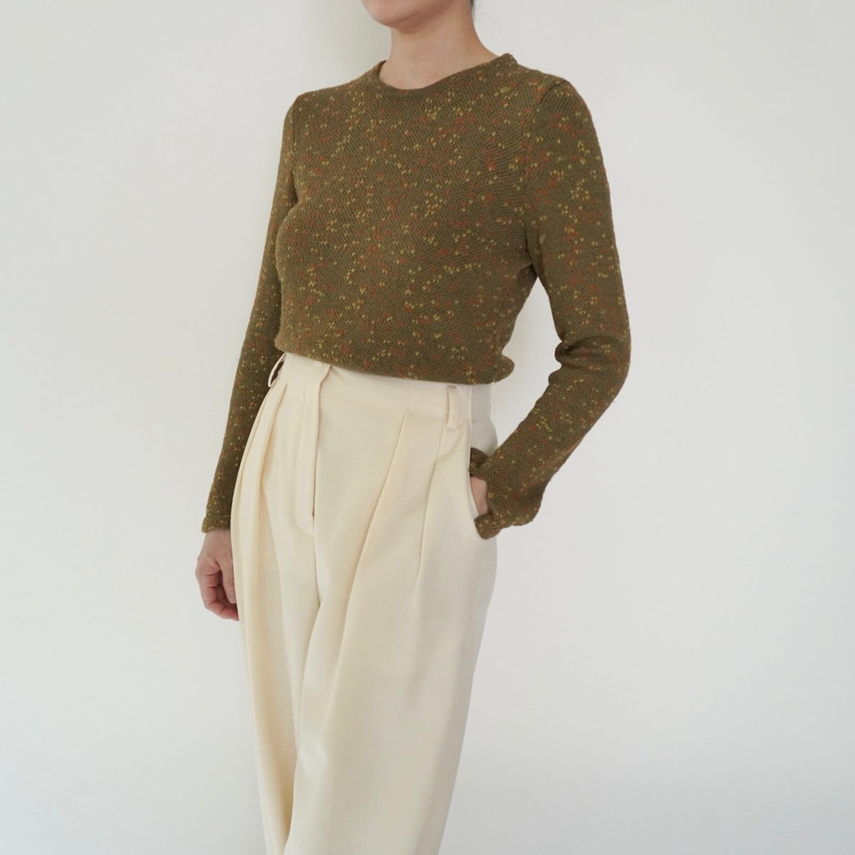 90s Mix Knit Top Made in USA