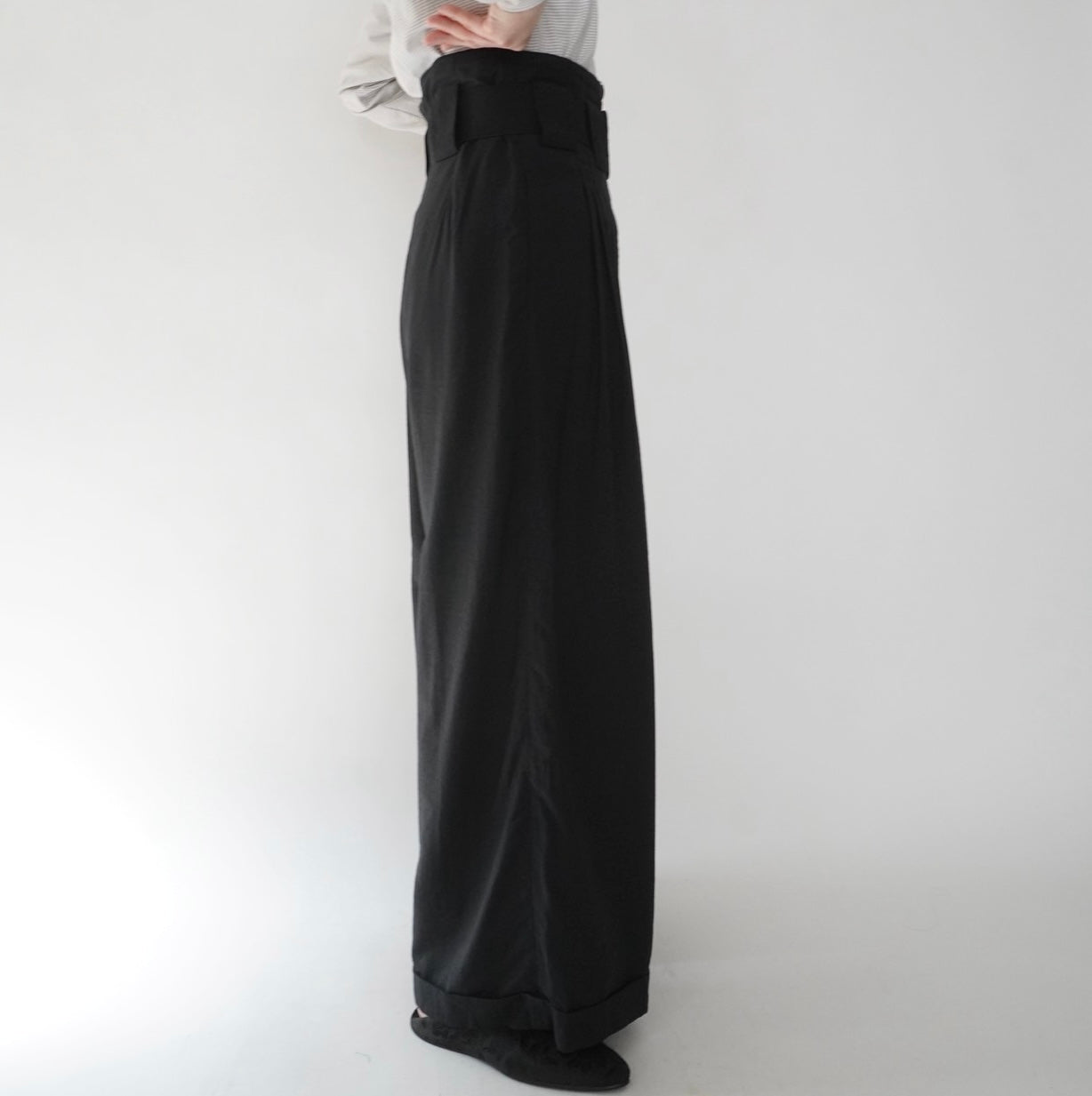90s EURO Belted Wide Pants