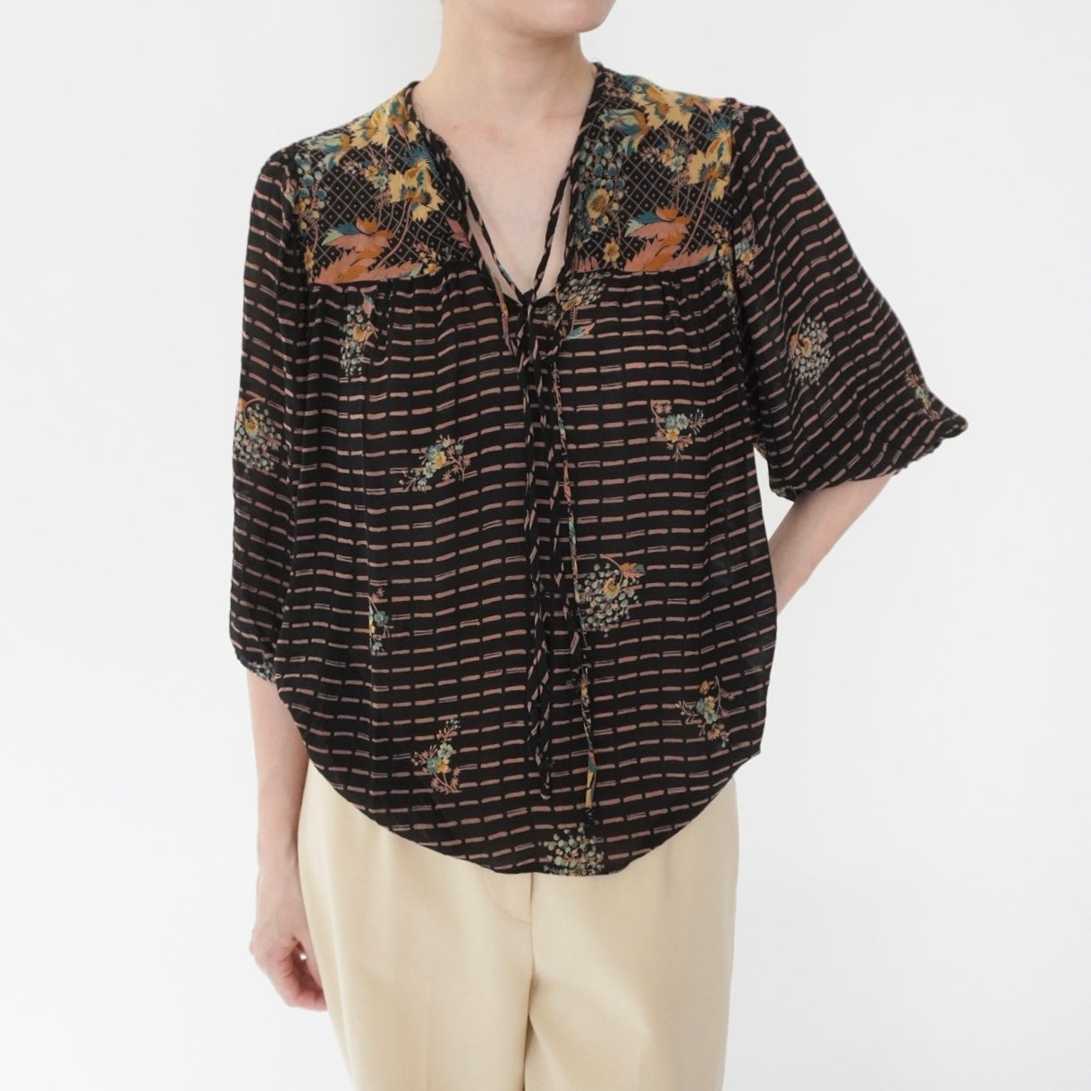 70s Printed Blouse