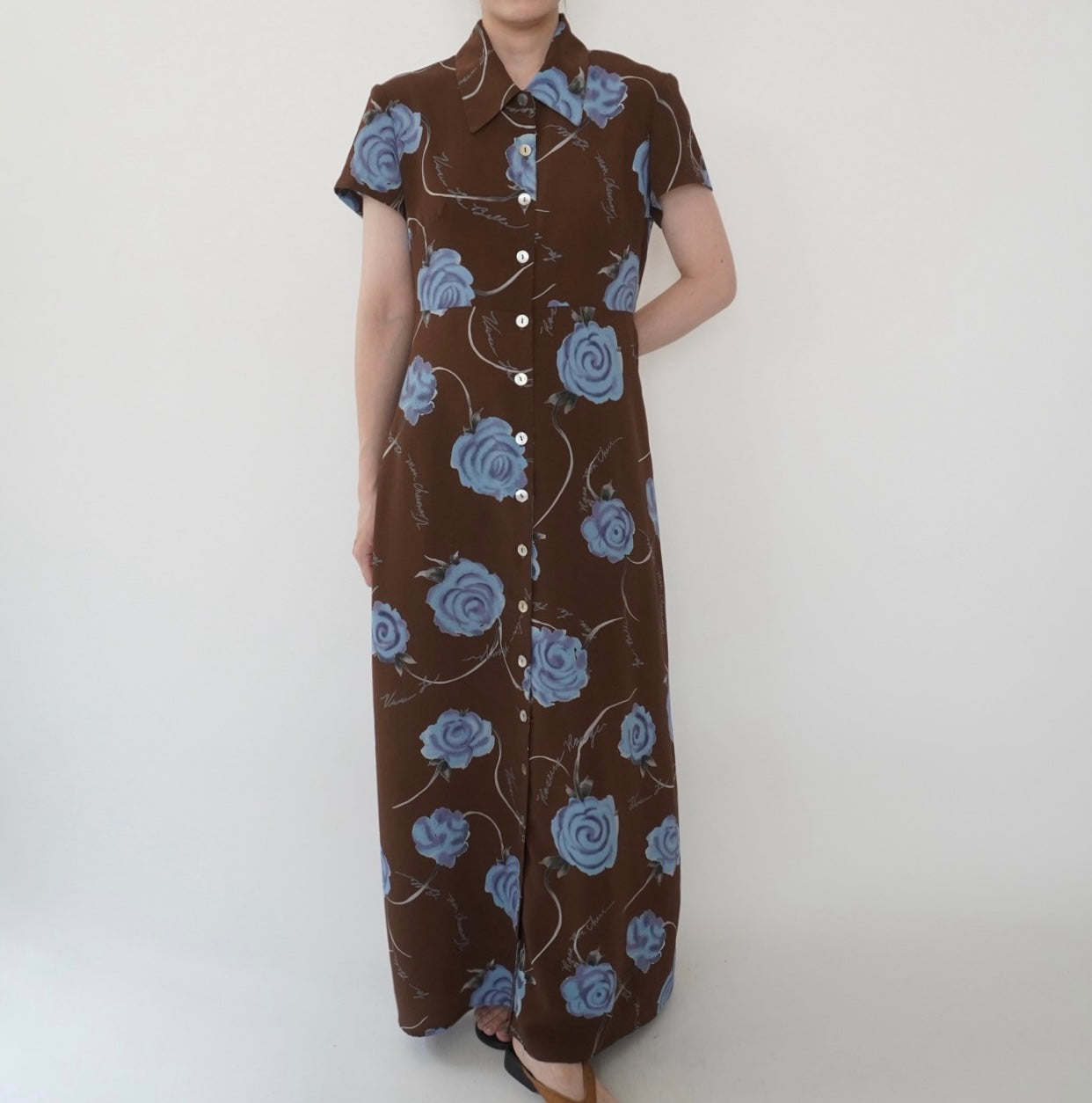90s Printed Maxi Dress Made in USA