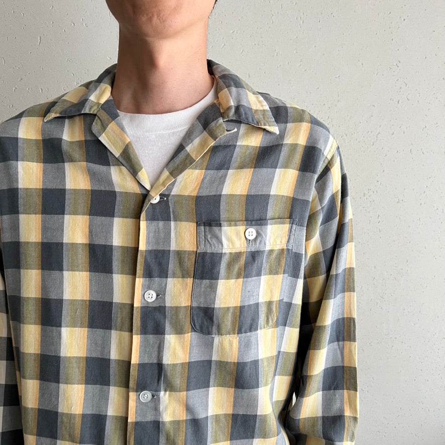 60s "VAN HEUSEN"  Plaid Box Shirt
