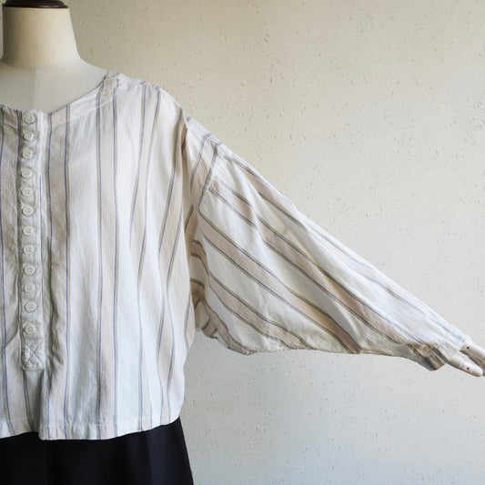 80s Striped Boxy Blouse