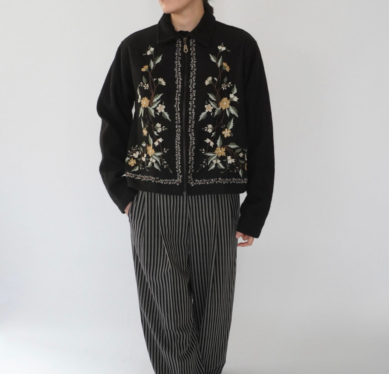 90s Embroidery Wool Jacket
