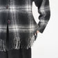90s Shadow Plaid Fringe Shirt,Jacket Made in USA