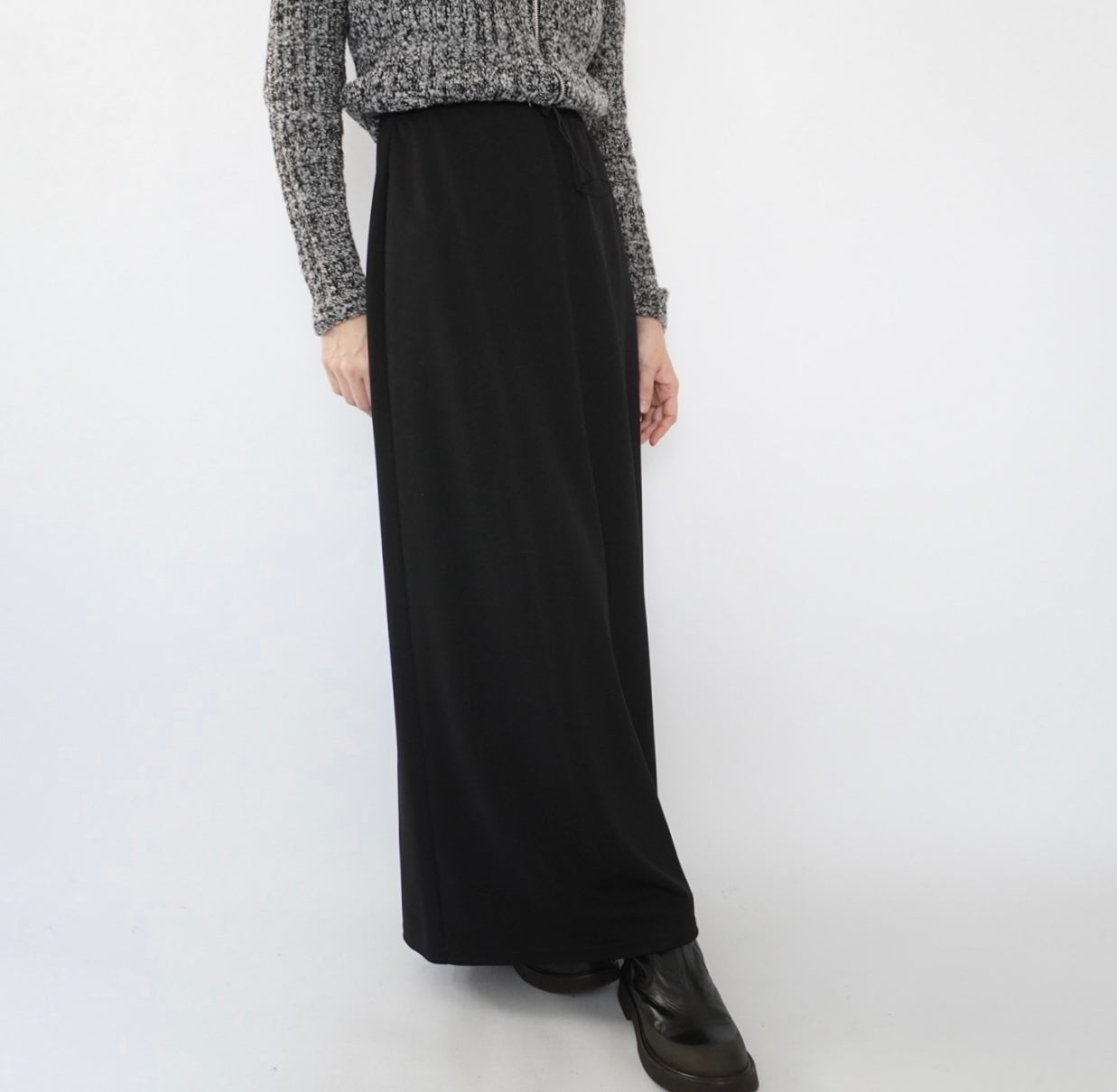 90s Black Maxi Skirt Made in USA