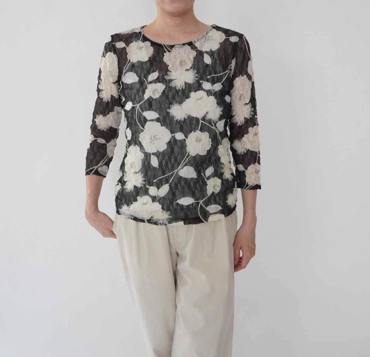 90s Design Sheer Top