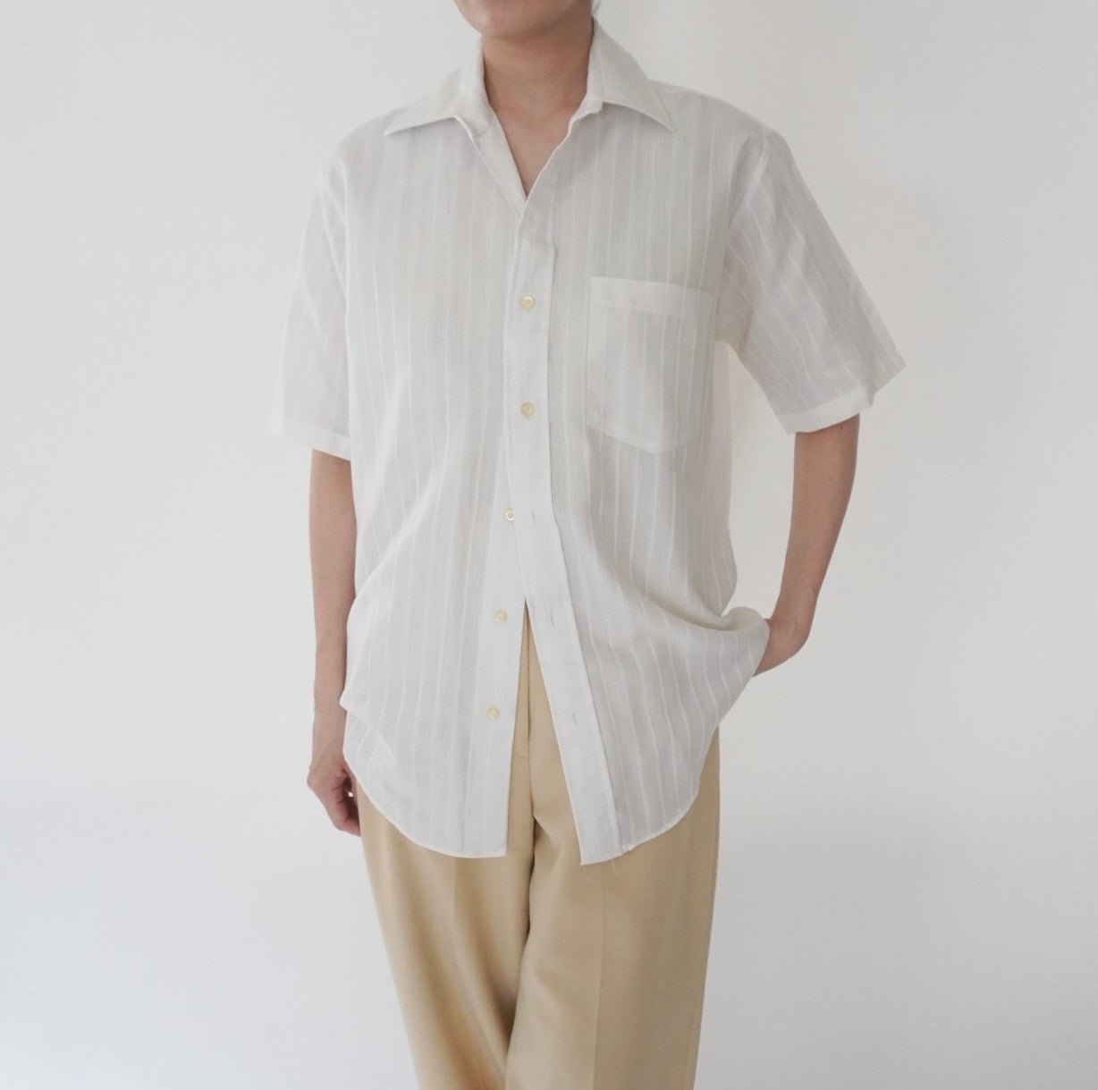 70s White Shirt Made in USA