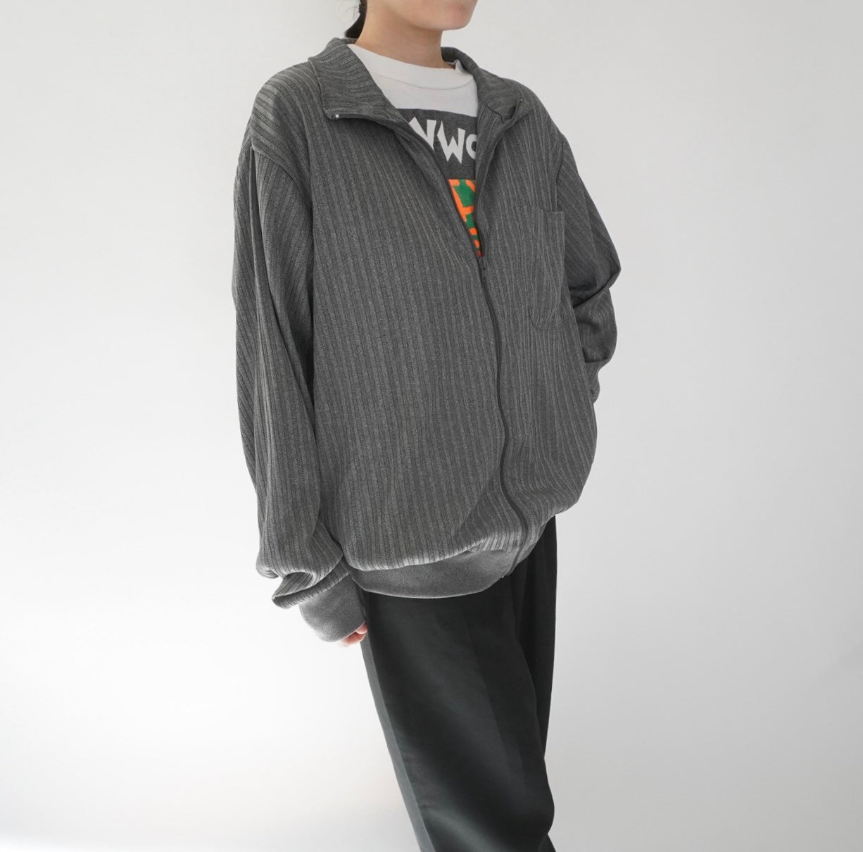 90s Ribbed Zip Top