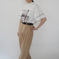 90s  Zebra Printed Mock Neck T-shirt