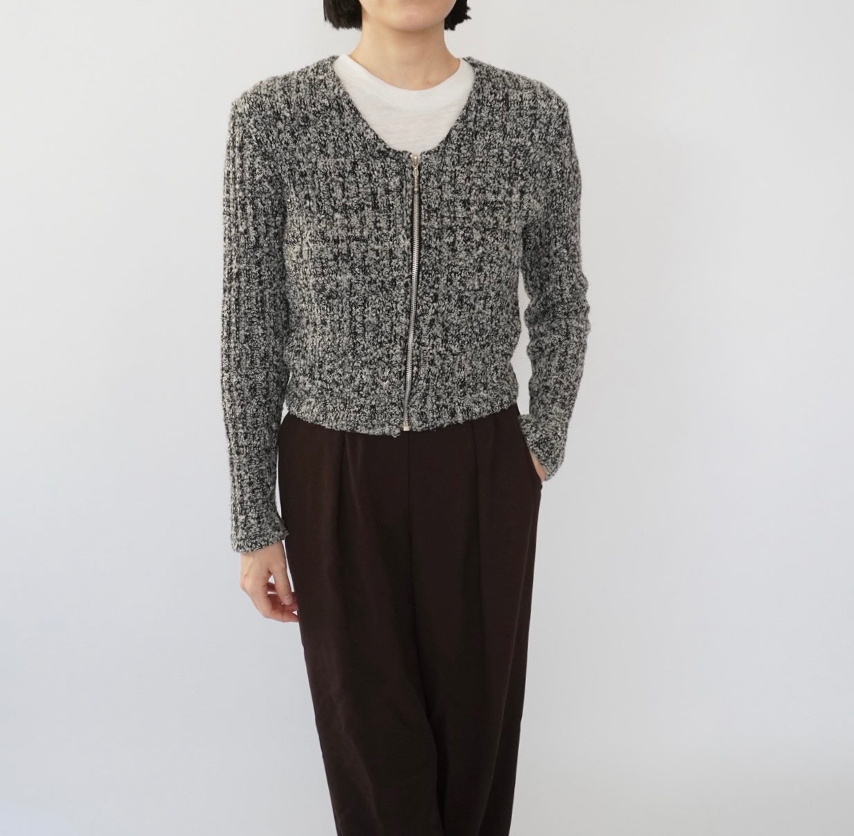 90s Zipped Knit Top