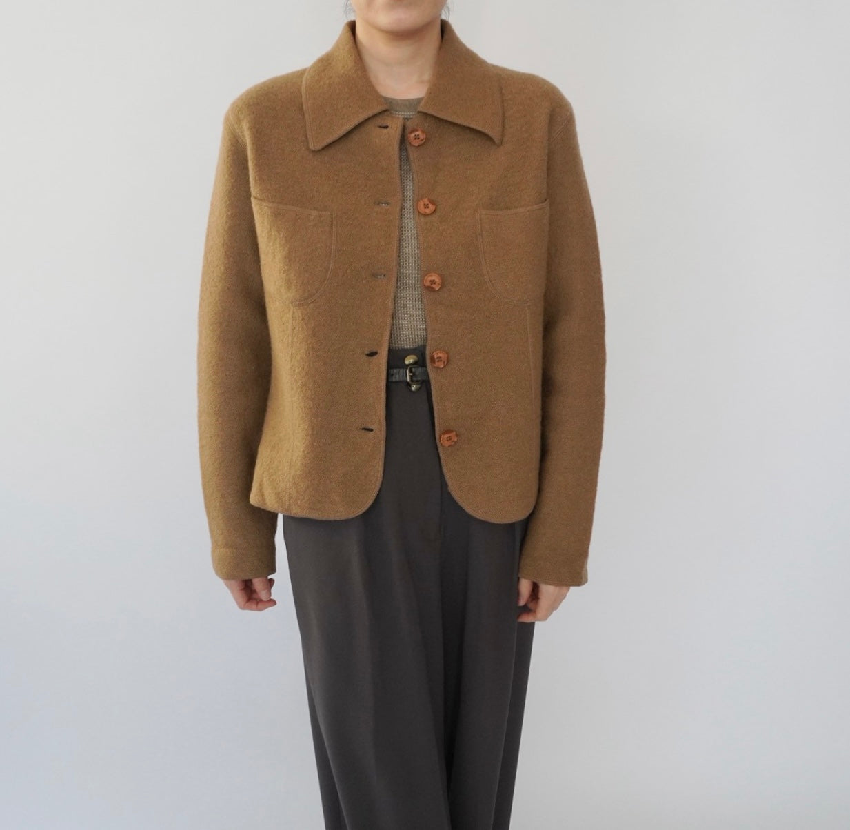 90s Wool Knit Shirt, Jacket