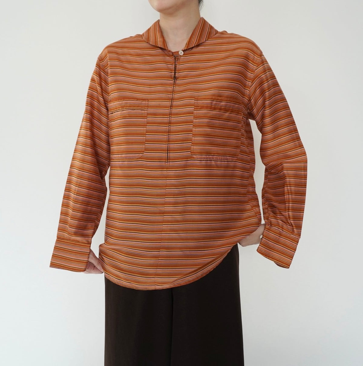 80s EURO Striped Blouse